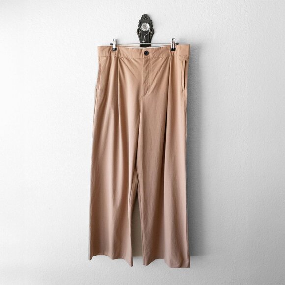 Zara Pants SzXL Camel Tan Wide Leg Trouser Slacks Polished Flowy Minimalist Chic - Picture 1 of 6